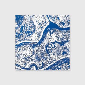Blue abstract acrylic painting by Joana R. Sá